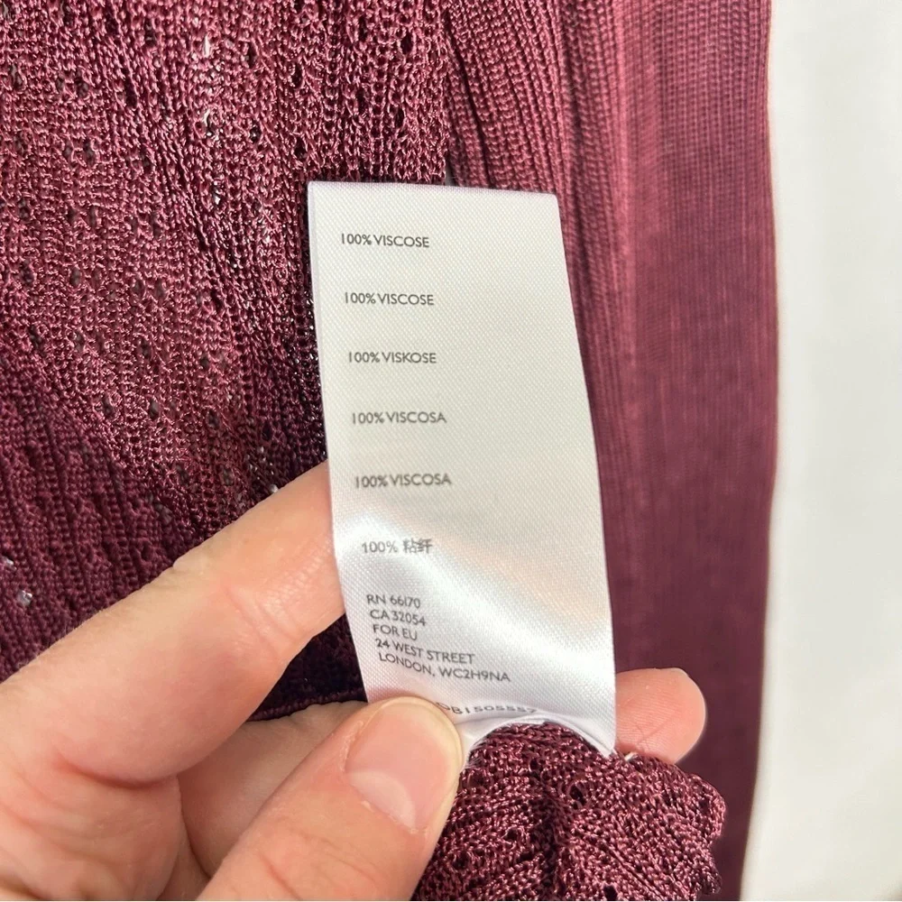 NWT Free People | H2O Crew Pullover Long Sleeve Maroon 100% Viscose Size XS